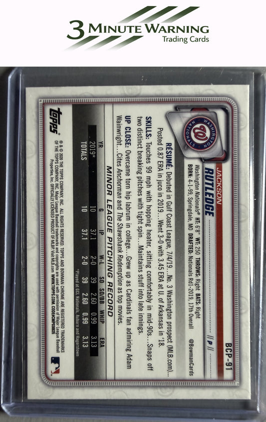 2020 Bowman #BCP-91 Jackson Rutledge Mojo Refractor