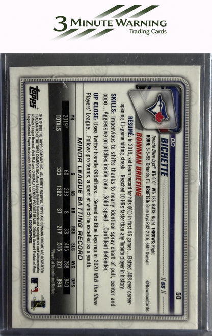 2020 Bowman Chrome #50 Bo Bichette
