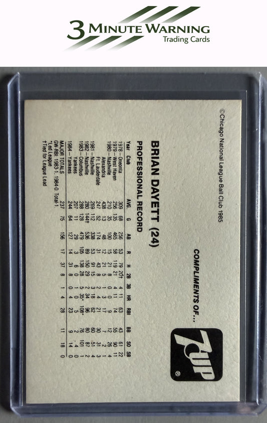 1985 7-Up Chicago Cubs SGA #NNO Brian Dayett