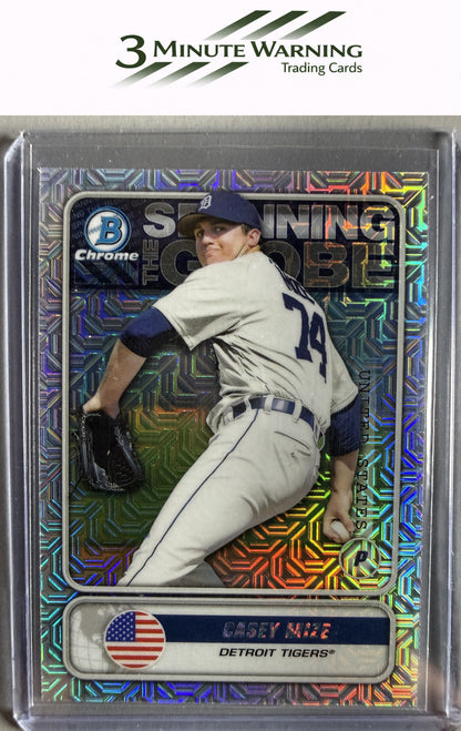 2020 Bowman #STG-CM Casey Mize Chrome Spanning the Globe Mojo Refractor