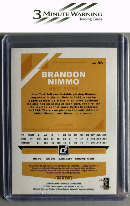 2019 Donruss #56 Brandon Nimmo Holo Pink