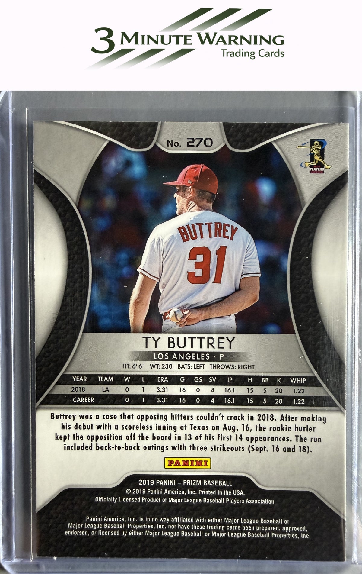 2019 Panini Prizm #270 Ty Buttrey