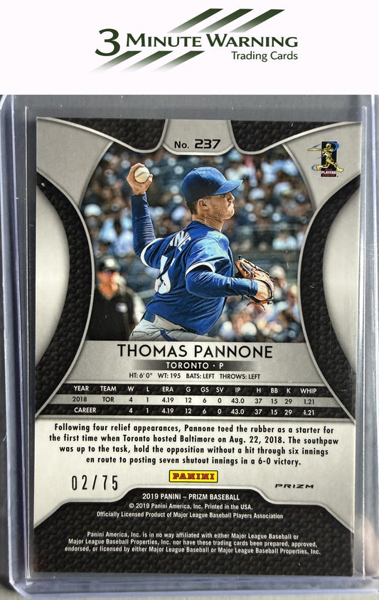 2019 Panini Prizm #237 Thomas Pannone Power Plaid Prizm #/75
