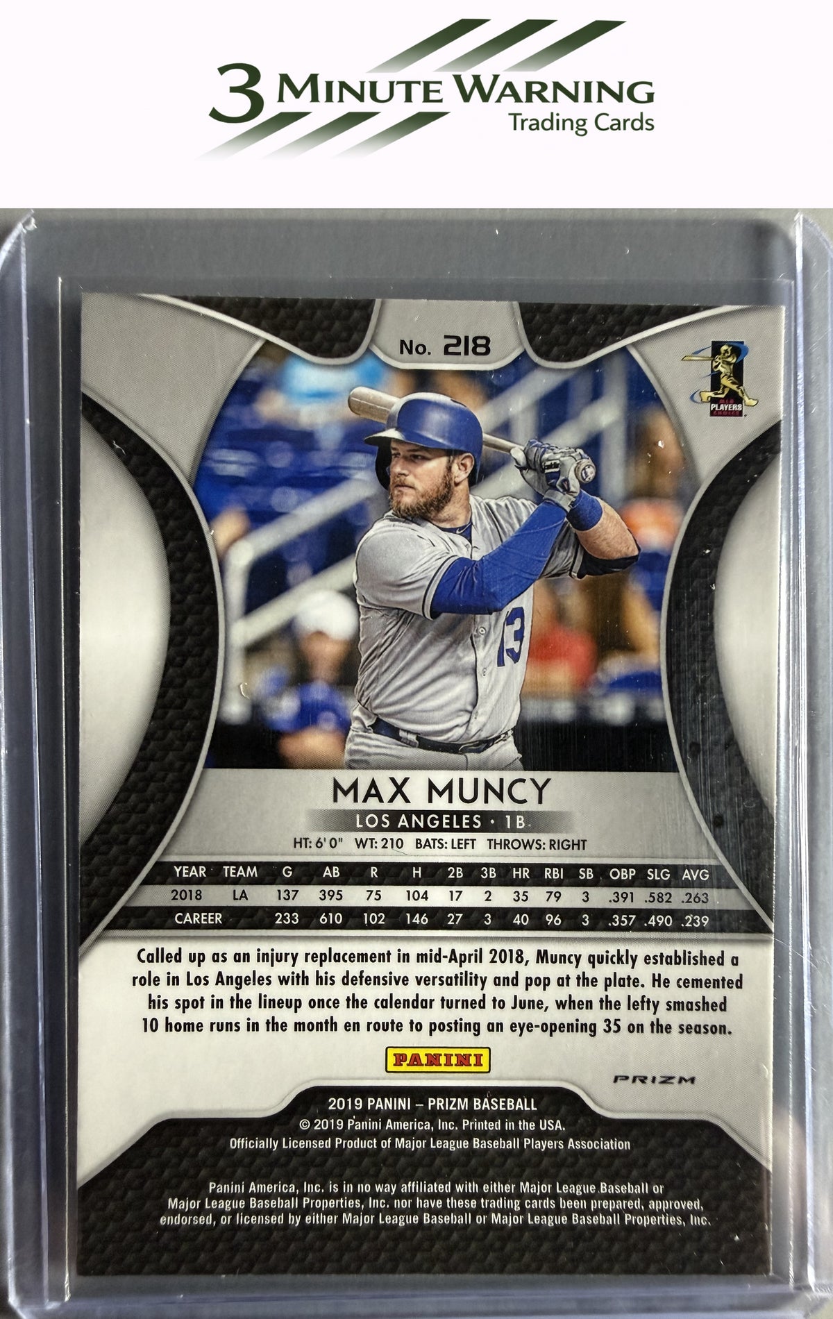 2019 Panini Prizm #218 Max Muncy Silver Prizm