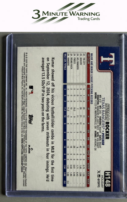 2025 Topps Holiday #H148 Kumar Rocker Blue Metallic Glitter Holiday