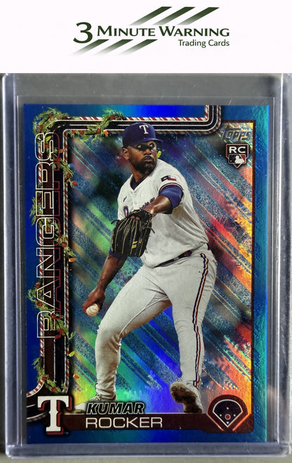 2025 Topps Holiday #H148 Kumar Rocker Blue Metallic Glitter Holiday