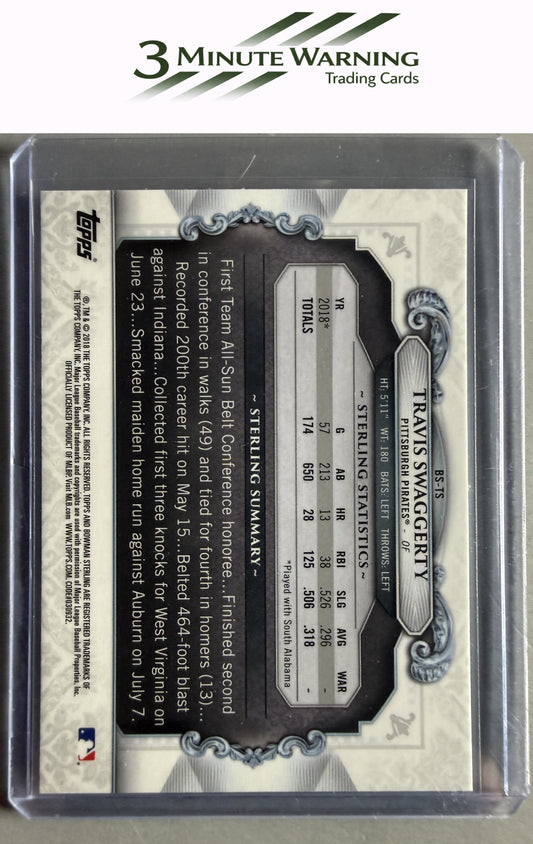 2018 Bowman Draft #BS-TS Travis Swaggerty Bowman Sterling Continuity
