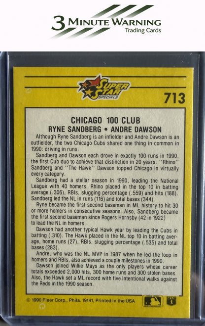 1991 Fleer #713 Chicago 100 Club (Ryne Sandberg / Andre Dawson)
