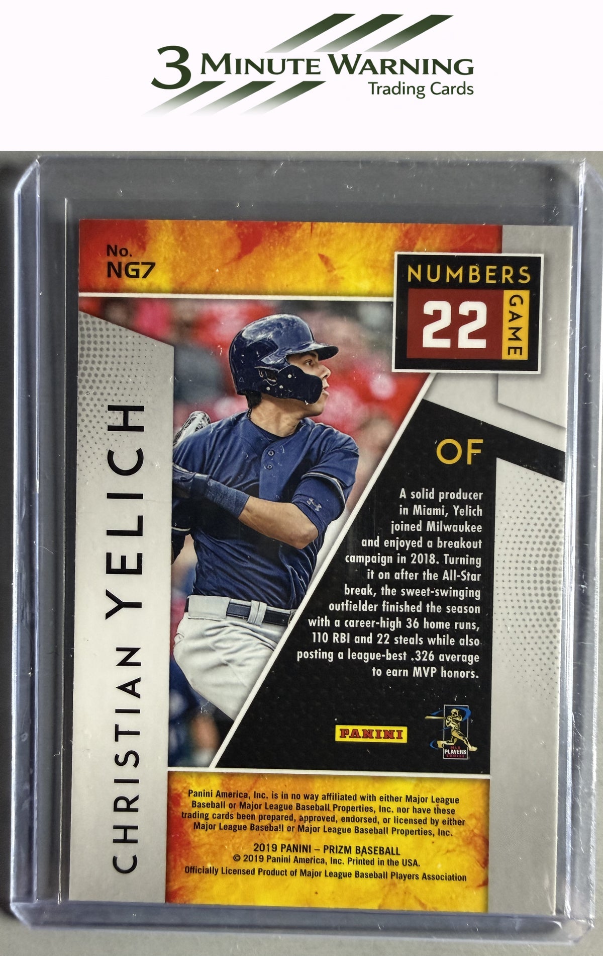 2019 Panini Prizm #NG7 Christian Yelich Numbers Game