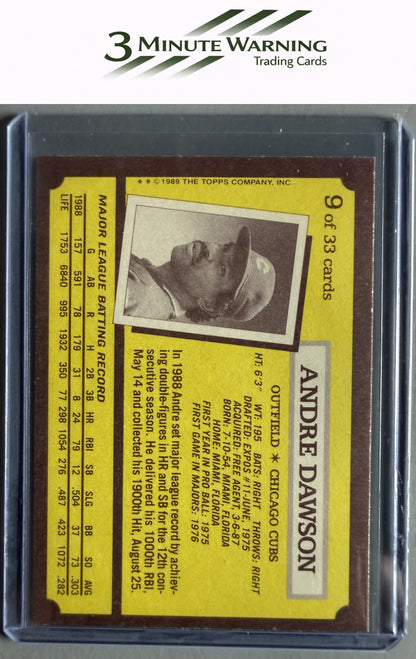 1989 Topps Kay-Bee Superstars of Baseball #9 Andre Dawson