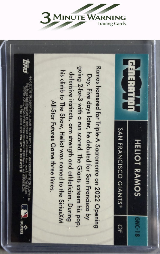 2022 Topps Chrome Update #GNC-18 Heliot Ramos Generation Now Chrome