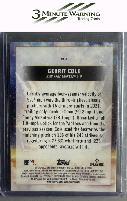 2022 Topps Chrome Cosmic #RA-1 Gerrit Cole Rocket Arms