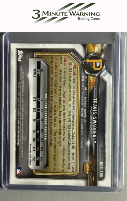 2018 Bowman Draft #BDC-198 Travis Swaggerty Chrome Refractor
