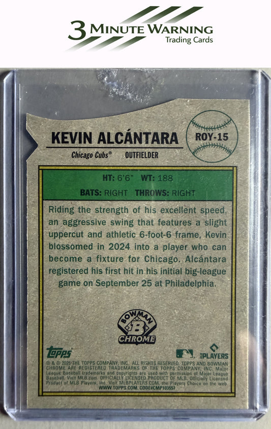 2025 Bowman #ROY-15 Kevin Alcántara Rookie of the Year Favorites Mojo Refractor