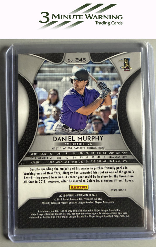 2019 Panini Prizm #243 Daniel Murphy Hyper Prizm Blue Prizm