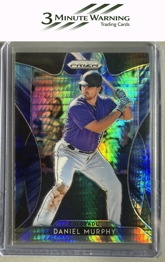 2019 Panini Prizm #243 Daniel Murphy Hyper Prizm Blue Prizm
