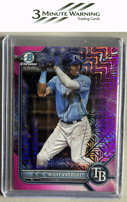 2022 Bowman Chrome #BCP-195 Willy Vasquez Prospects Pink Mojo Refractor #/199