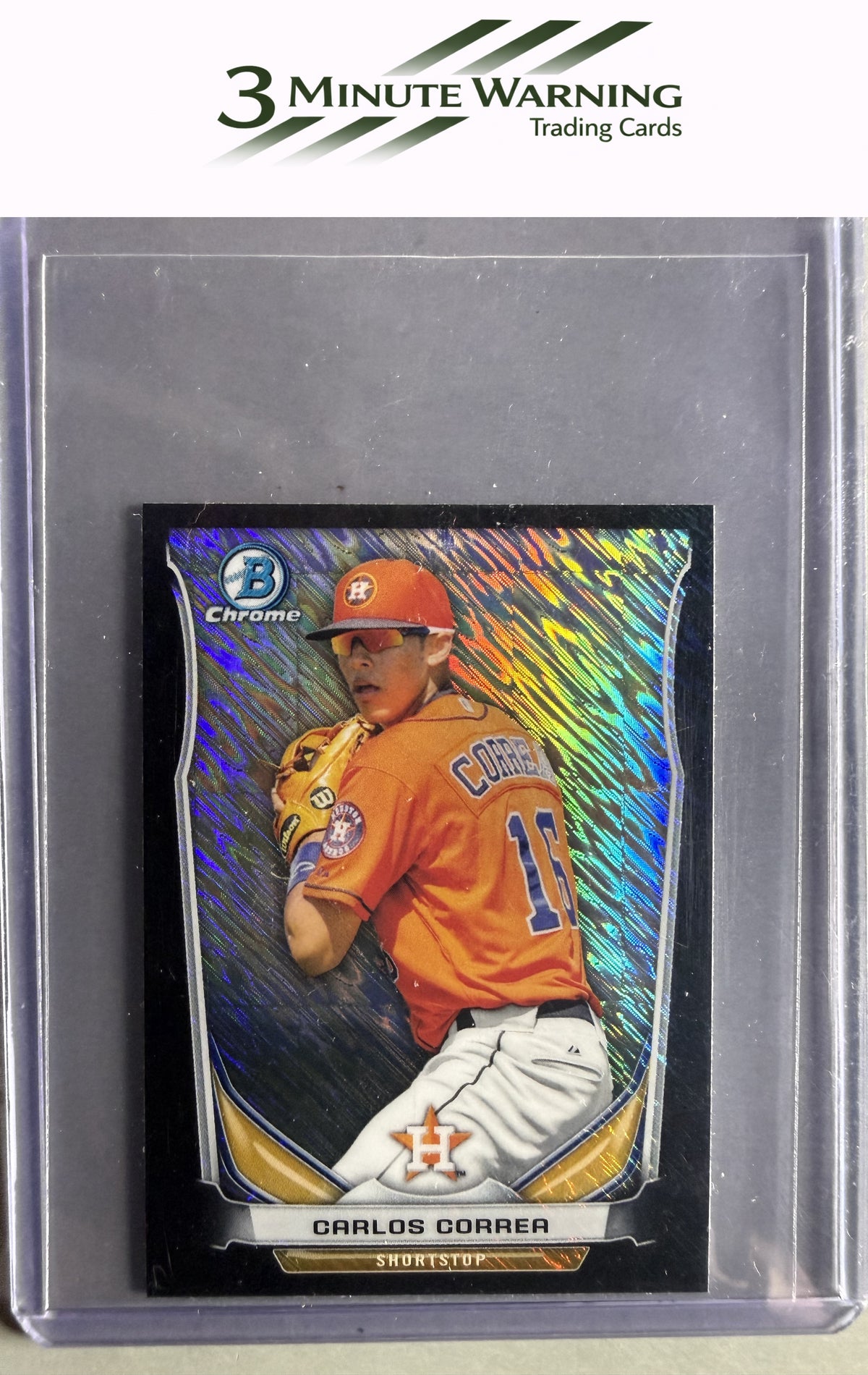2014 Bowman Chrome Mini #129 Carlos Correa Black Shimmer Refractor