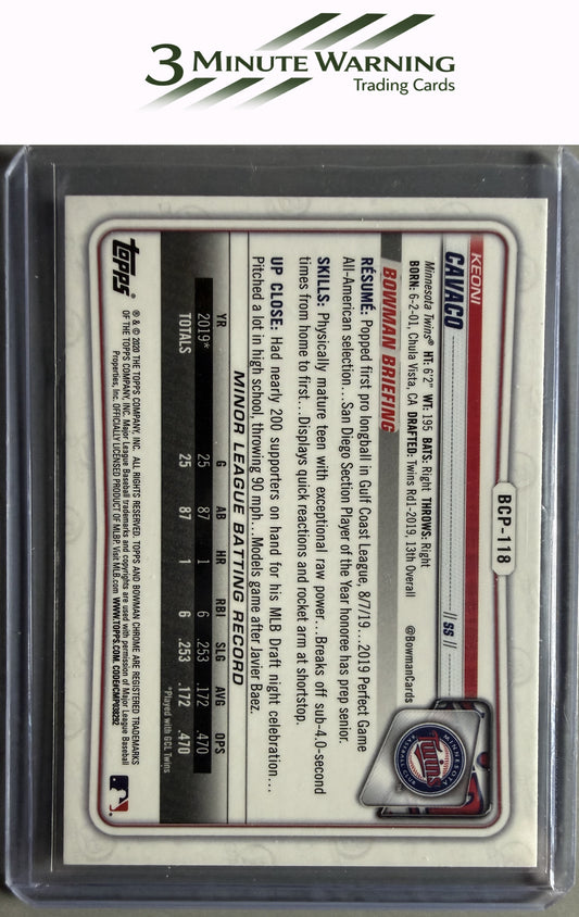 2020 Bowman #BCP-118 Keoni Cavaco Chrome Prospects