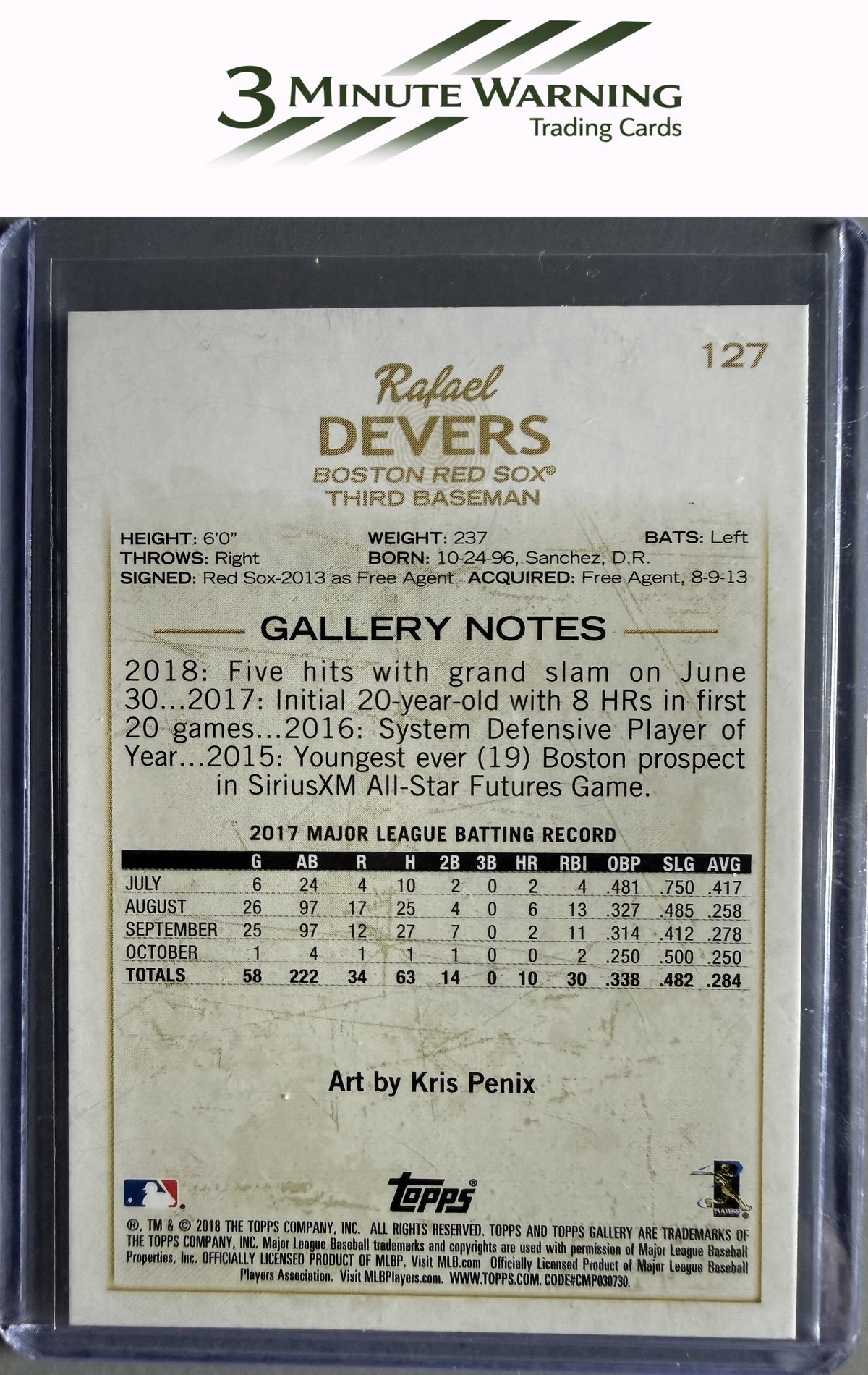 2018 Topps Gallery #127 Rafael Devers