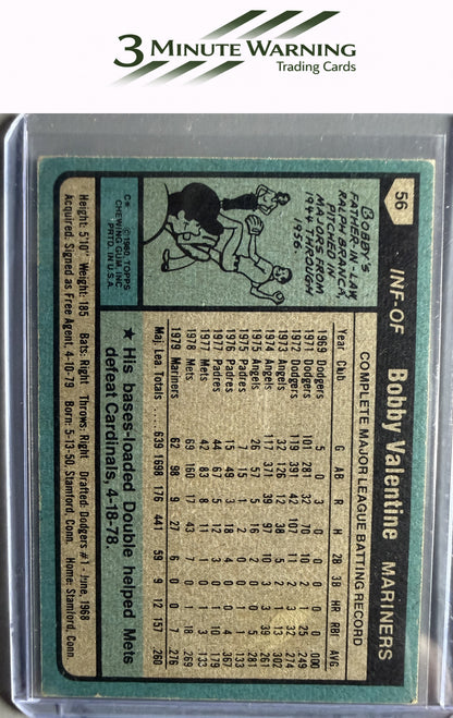 1980 Topps #56 Bobby Valentine