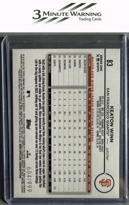 2024 Topps #83 Keaton Winn Blue Holofoil #/999