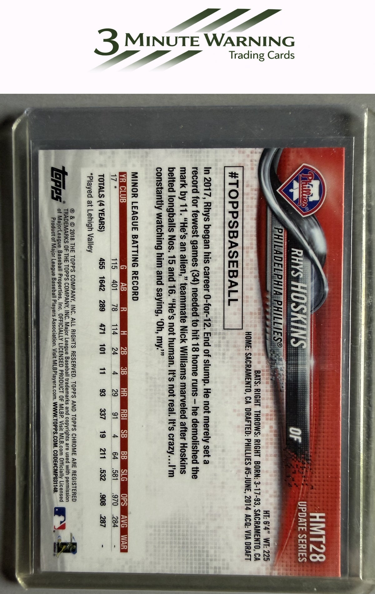 2018 Topps Chrome Update #HMT28 Rhys Hoskins