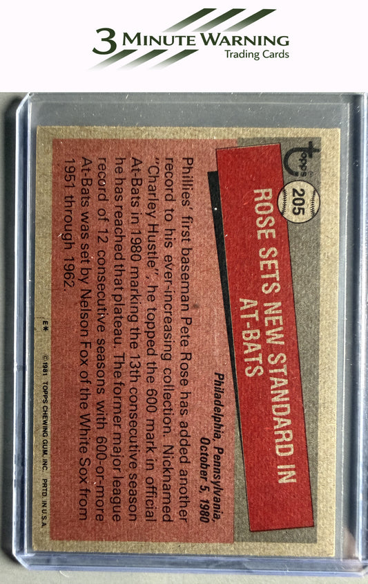 1981 Topps #205 Pete Rose
