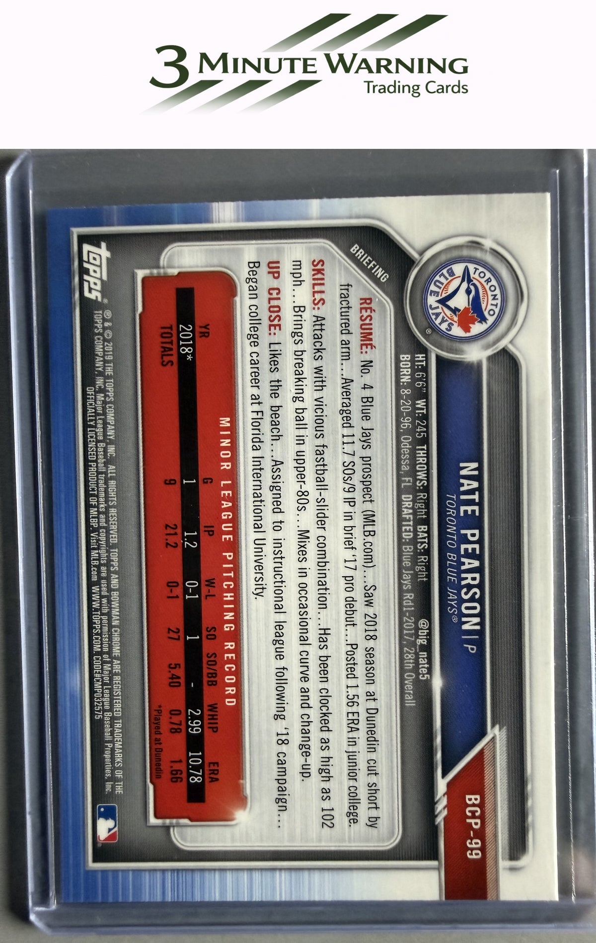 2019 Bowman #BCP-99 Nate Pearson Chrome Prospects