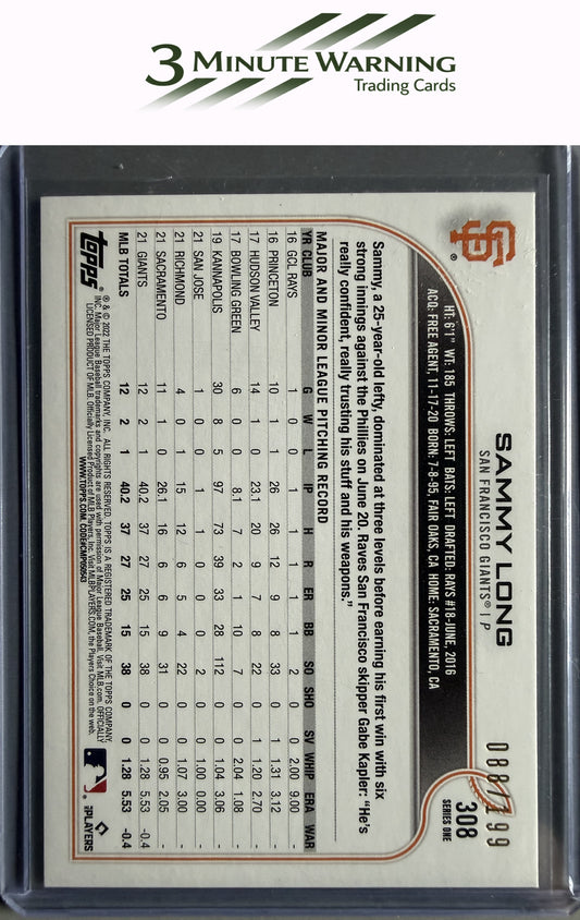 2022 Topps #308 Sammy Long Red Foilboard #/199