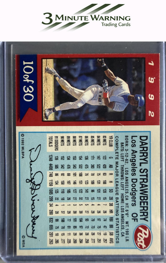 1992 Post Cereal #10 Darryl Strawberry