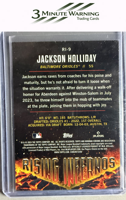 2024 Bowman #RI-9 Jackson Holliday Rising Infernos