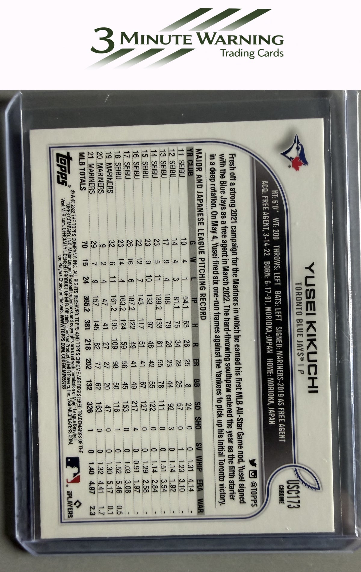 2022 Topps Chrome Update #USC173 Yusei Kikuchi Purple Refractor