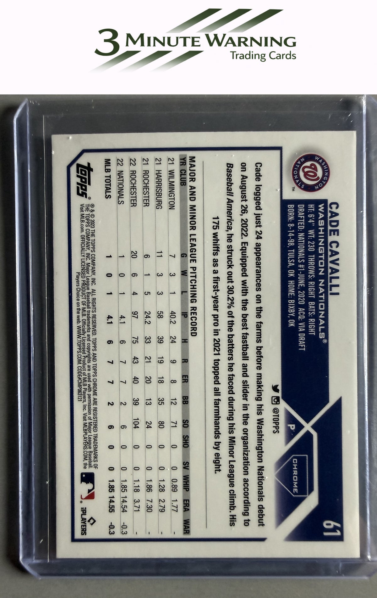 2023 Topps Chrome #61 Cade Cavalli