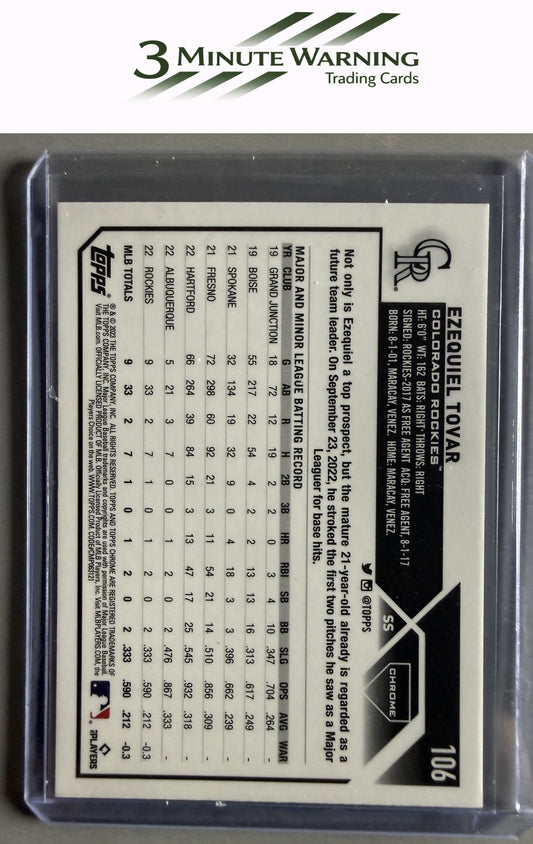 2023 Topps Chrome #106 Ezequiel Tovar