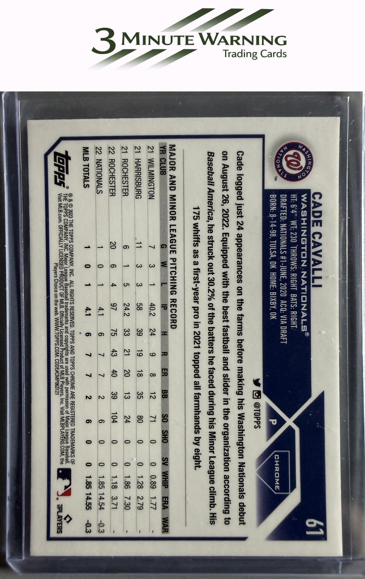 2023 Topps Chrome #61 Cade Cavalli