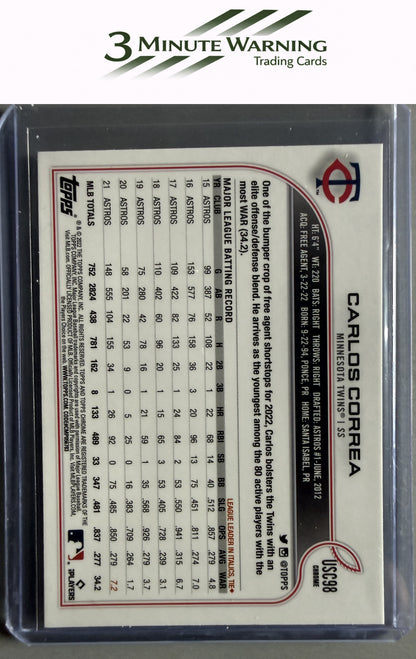 2022 Topps Chrome Update #USC98 Carlos Correa Purple Refractor