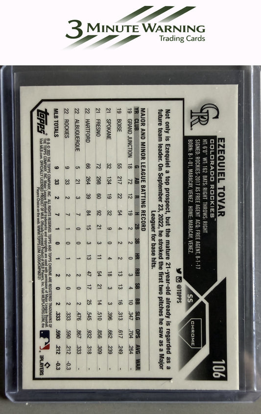 2023 Topps Chrome #106 Ezequiel Tovar