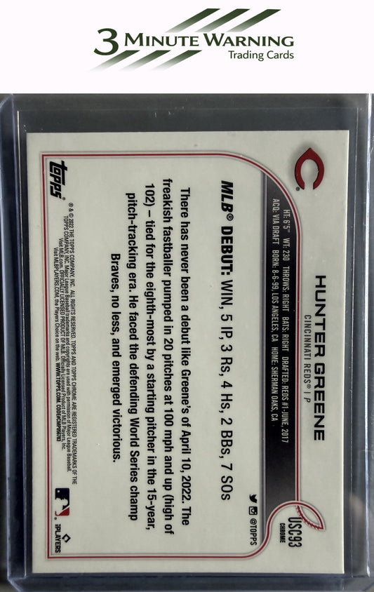 2022 Topps Chrome Update #USC93 Hunter Greene