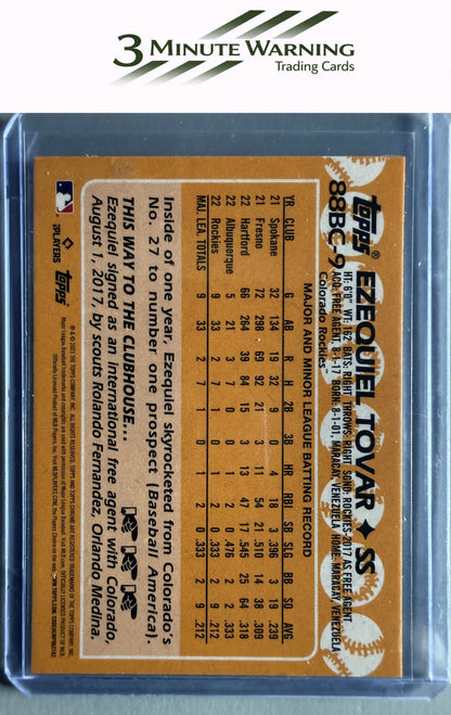 2023 Topps Chrome #88BC-9 Ezequiel Tovar 1988 Topps Baseball 35th Anniversary