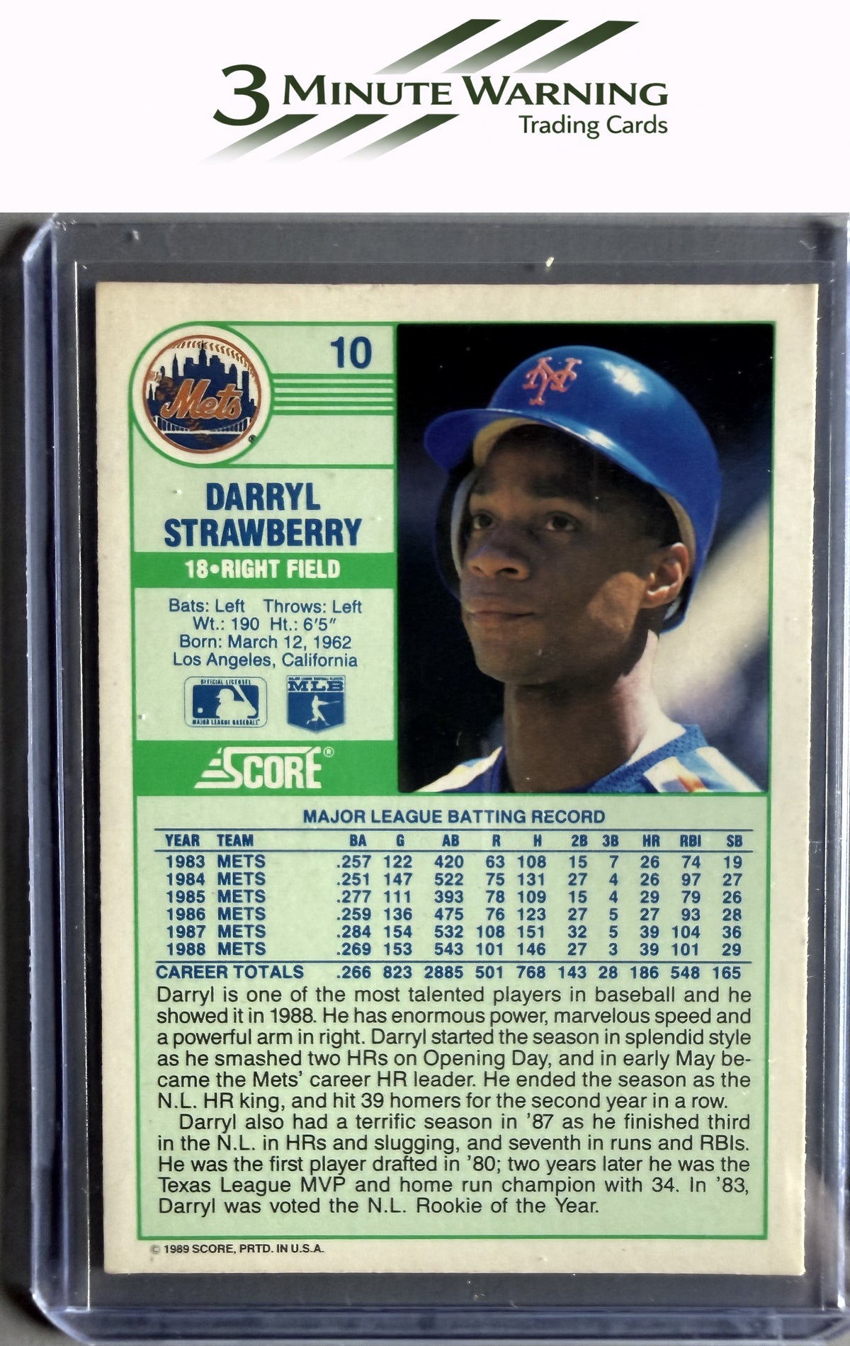 1989 Score #10 Darryl Strawberry