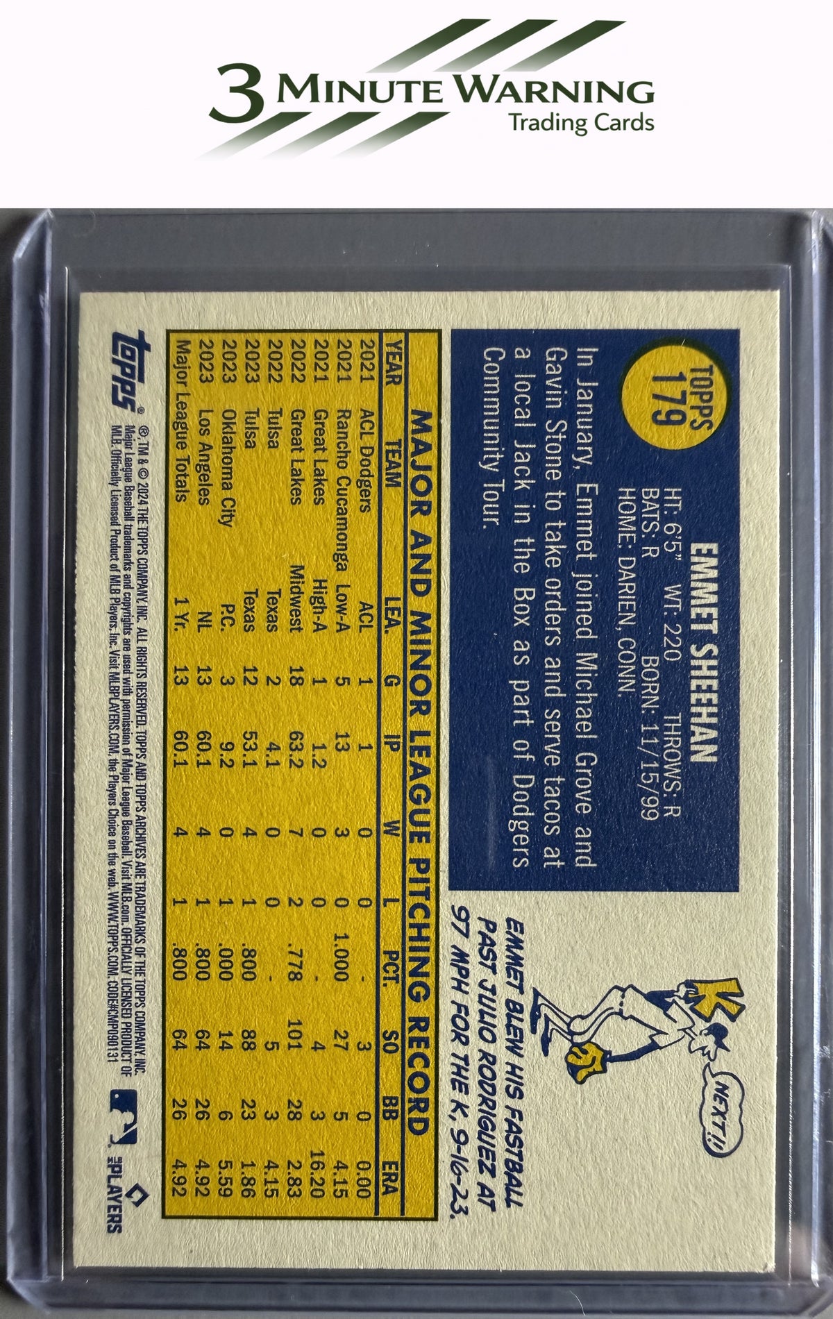 2024 Topps Archives #179 Emmet Sheehan