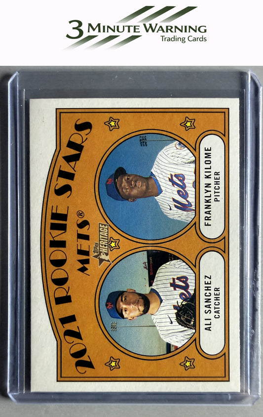 2021 Topps Heritage #155 Mets 2021 Rookie Stars (Ali Sanchez / Franklyn Kilome) RS, RC