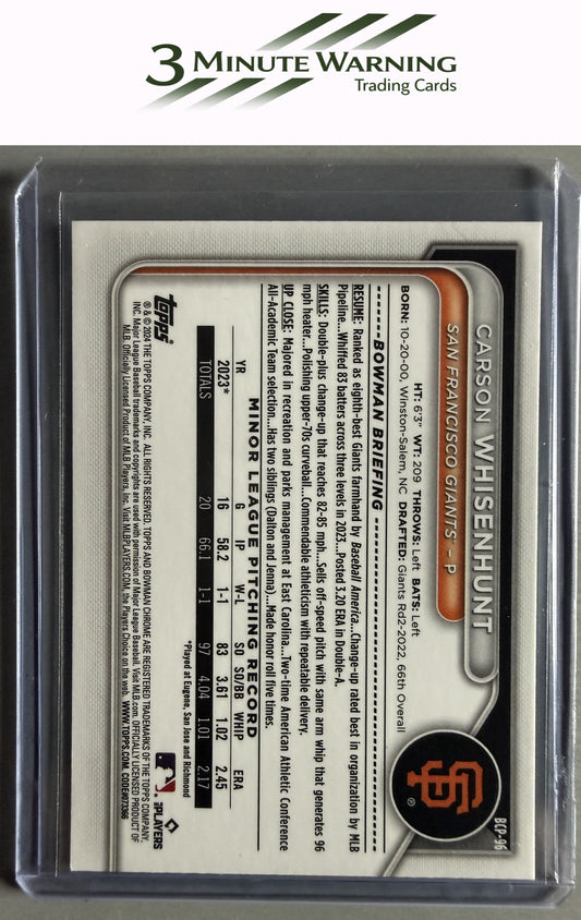 2024 Bowman #BCP-96 Carson Whisenhunt Chrome Prospects Mojo Refractor