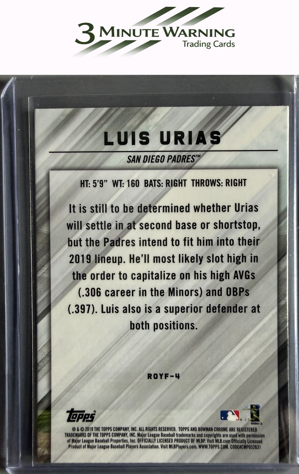 2019 Bowman #ROYF-4 Luis Urias Rookie of the Year Favorites