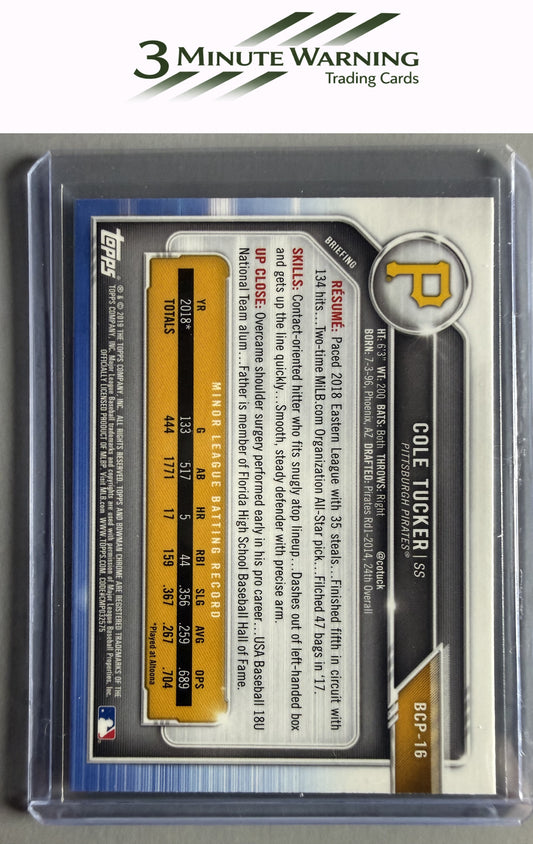 2019 Bowman #BCP-16 Cole Tucker Chrome Prospects