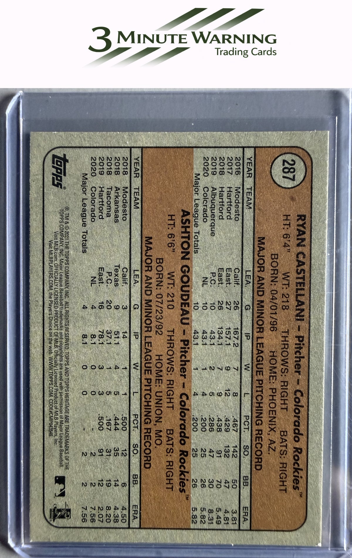 2021 Topps Heritage #287 Rockies 2021 Rookie Stars