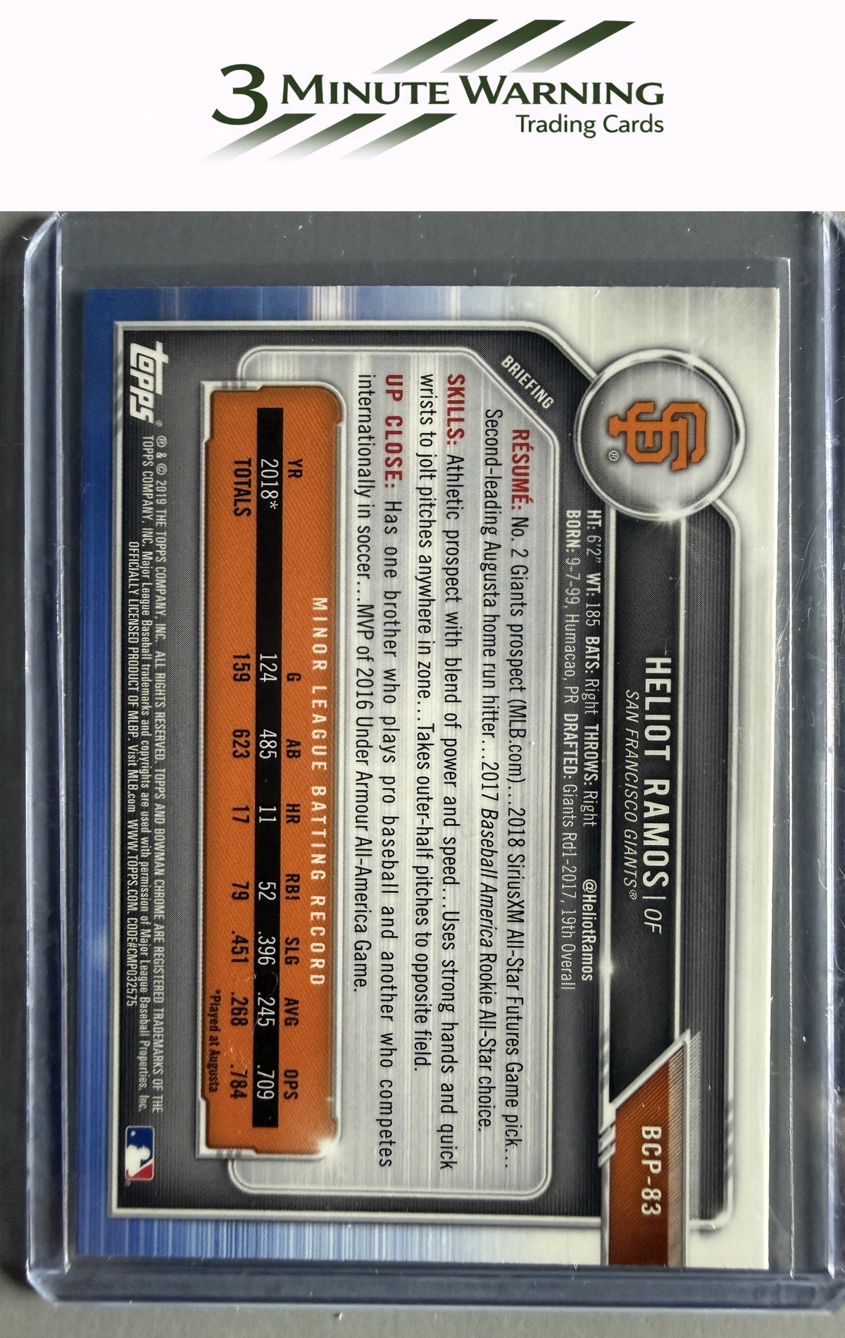 2019 Bowman #BCP-83 Heliot Ramos Chrome Prospects