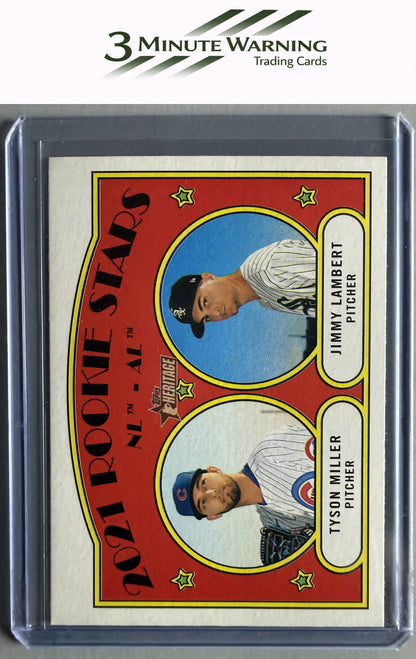 2021 Topps Heritage #261 NL/AL 2021 Rookie Stars (Tyson Miller / Jimmy Lambert) RS, RC