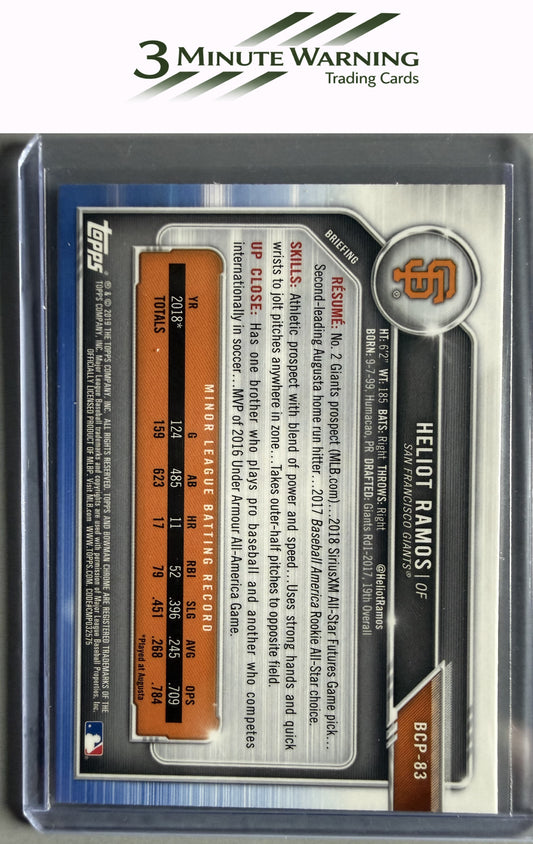 2019 Bowman #BCP-83 Heliot Ramos Chrome Prospects